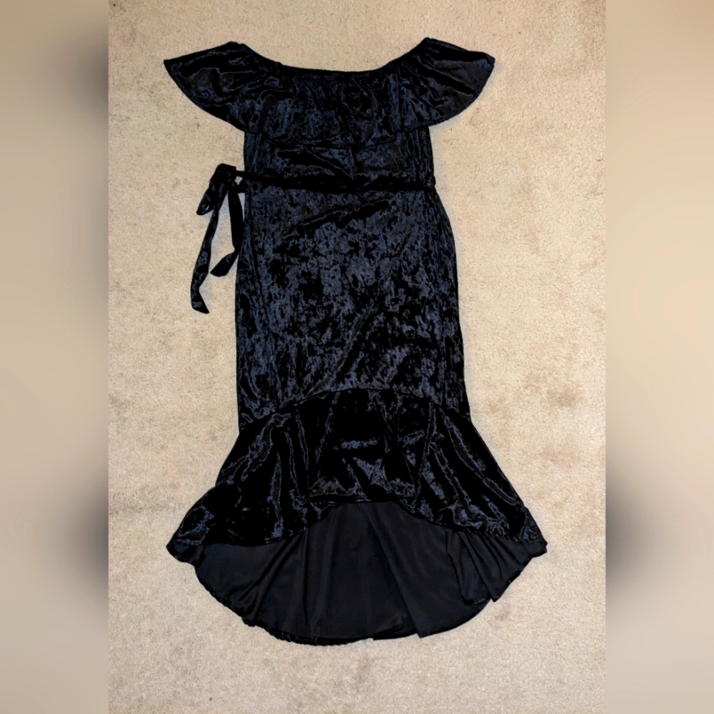Plus Velvet Off Shoulder Dress 3X